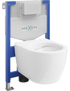 Mexen sada podomítkový WC rám Fenix XS-F s WC mísou Carmen, bílý lesk - 6803388XX00