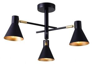 Candellux Černo-zlatý závěsný lustr Less pro žárovku 3x E14 33-70975