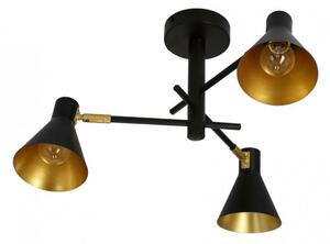 Candellux Černo-zlatý závěsný lustr Less pro žárovku 3x E14 33-70975