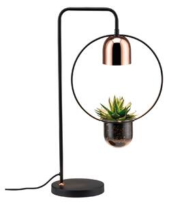 Paulmann 79746 Fanja, stolní lampa s květináčem, 1xGU10, černá/měď, výška 62,5cm