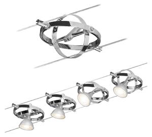 Paulmann 94144 Cardan, lankový systém, 4x max 10W LED 12V, chrom, 500cm