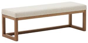 Kave Home Ořechová lavice Loya 128 cm s béžovým sedákem