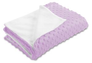 Biante Dětská oboustranná deka Minky puntíky/Polar MKP-002 Fialová lila 75x100 cm