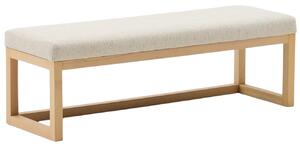 Kave Home Dřevěná lavice Loya 128 cm s béžovým sedákem