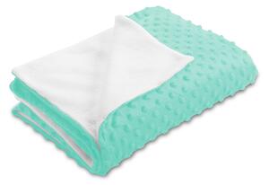 Biante Dětská oboustranná deka Minky puntíky/Polar MKP-003 Mintová 75x100 cm