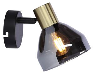 Candellux Černo-zlaté nástěnné svítidlo Gregory pro žárovku 1x E14 21-76724