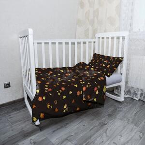 Sablio Dětské povlečení do postýlky Podzim na černé - 120x90 / 40x60
