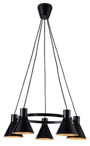 Candellux Černo-zlatý závěsný lustr More pro žárovku 5x E27 35-71163