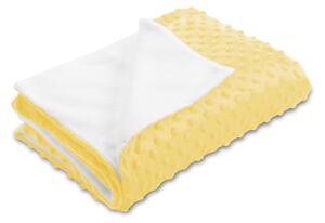 Biante Dětská oboustranná deka Minky puntíky/Polar MKP-021 Citrónově žlutá 75x100 cm