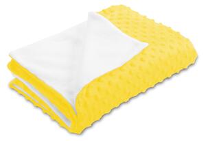 Biante Dětská oboustranná deka Minky puntíky/Polar MKP-015 Sytě žlutá 75x100 cm