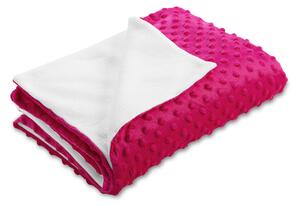 Biante Dětská oboustranná deka Minky puntíky/Polar MKP-018 Purpurová 100x150 cm