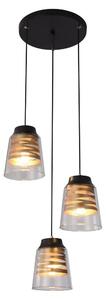 Candellux Černo-zlatý závěsný lustr Fresno pro žárovku 3x E27 s kulatou základnou 33-78988