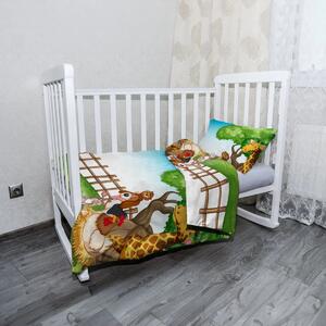 Sablio Mikroplyšové dětské povlečení do postýlky Zvířátka 2 - 120x90 / 40x60
