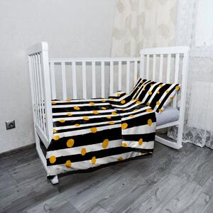 Sablio Mikroplyšové dětské povlečení do postýlky Pruhy a puntíky - 120x90 / 40x60