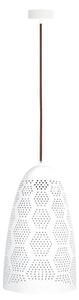 Candellux Bílý závěsný lustr Bene pro žárovku E27 se stínidlem ve tvaru kužele délky 330mm 31-70593