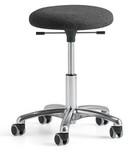 AJ Produkty Stolička na kolečkách BETA, 430-560 mm, textilní potah, tmavě šedá