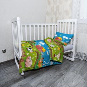Sablio Mikroplyšové dětské povlečení do postýlky Farma - 120x90 / 40x60
