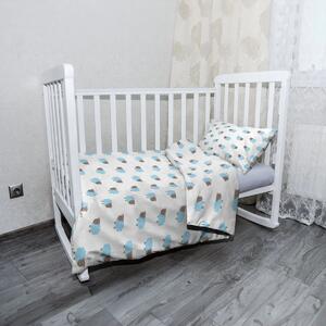 Sablio Mikroplyšové dětské povlečení do postýlky Modré ovce - 100x135 / 40x60
