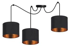 Candellux Černo-měděný závěsný decentrální lustr Candida pro žárovku 3x E27 33-00859