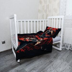 Sablio Mikroplyšové dětské povlečení do postýlky ACDC Kytarista - 120x90 / 40x60