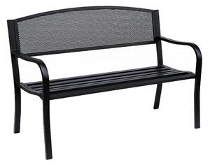 Aga Kovová zahradní lavice 127x60x87 cm Černá