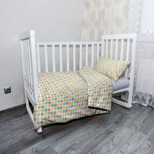 Sablio Mikroplyšové dětské povlečení do postýlky Veselé barevné puntíky - 120x90 / 40x60