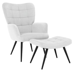 Křeslo s podnoží, světle šedá Velvet látka/černá, HABEN