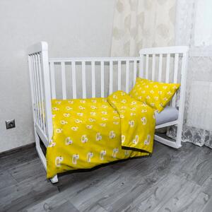 Sablio Mikroplyšové dětské povlečení do postýlky Bílé kachničky - 120x90 / 40x60
