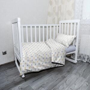 Sablio Mikroplyšové dětské povlečení do postýlky Malované srdce na bílé - 120x90 / 40x60