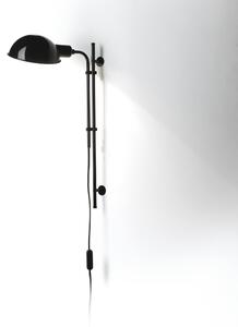 Marset A641-027 Funiculí A, nástěnná lampa nadčasového designu, 1xE14, černá RAL 9005, výška 49,2cm