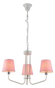 Candellux Růžový závěsný lustr York Ledea pro žárovku 3x E14 50203097