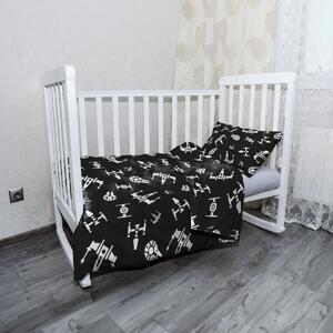 Sablio Mikroplyšové dětské povlečení do postýlky Star Wars Vesmírné lodě Pattern - 120x90 / 40x60