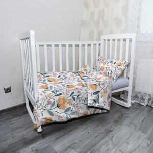 Sablio Dětské povlečení do postýlky Rozkvetlá zahrada - 120x90 / 40x60