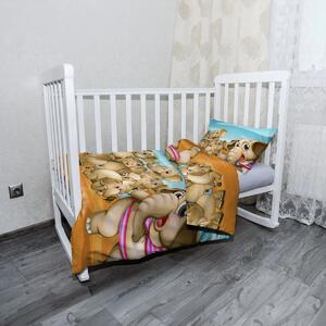 Sablio Mikroplyšové dětské povlečení do postýlky Sloni - 130x90 / 40x60