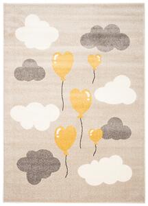 Makro Abra Dětský kusový koberec FIESTA 36326 Mráčky Balónky béžový žlutý Rozměr: 160x230 cm