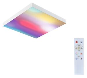 Paulmann 79904 Velora, bílý subtilní stropní LED panel Rainbow dynamic RGBW, 13,2W LED 3000-6500K, 29x29cm, dálkové ovládání