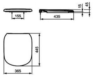 Ideal Standard T352901 - Záchodové prkénko SoftClose TESI bílá