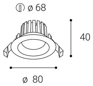 LED2 2231531 Max 1, venkovní bílá bodovka, 8W 3000K, prům. 8cm, IP65