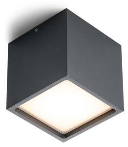 LED2 5111134 Cube, antracitová stropní kostka, 12W LED 3000K, 10x10cm, IP54