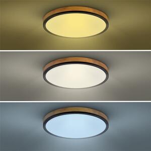 SOLIGHT LED stropní osvětlení s dálkovým ovládáním, 40W, 3300lm, kulaté, dřevo, 45cm