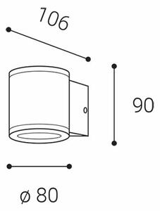 LED2 5131504 Mido 1, antracitové venkovní nástěnné svítidlo s jednostranným svícením, 1xGU10, výška 9cm, IP54