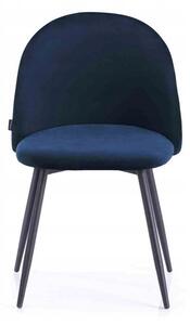 HOMEDE FARO jídelní sametová židle - modrá barva