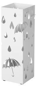 SONGMICS Stojan na deštníky kovový, bílý, motiv kapky 15,5x15,5x49cm