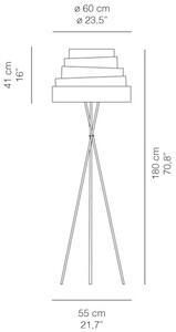 Quadrifoglio Group Babel, bílá stojací lampa na trojnožce, 3x23W E27, výška 180cm