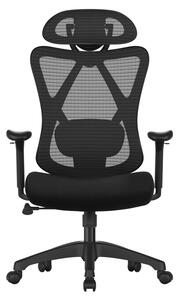SONGMICS Kancelářská židle ergonomická, nastavitelná výška, loketní opěrky, síťovaná