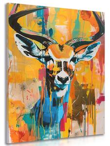 Obraz antilopa s imitací malby