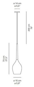 Quadrifoglio Group Gout, závěsné svítidlo z bílého foukaného skla, 1x20W, prům. 15cm