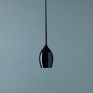 Quadrifoglio Group Gout, závěsné svítidlo z černého foukaného skla, 1x20W, prům. 15cm