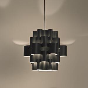 Quadrifoglio Group Sun, designové svítidlo z černého textilu, 1x16W LED E27, průměr 50cm
