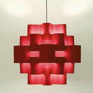 Quadrifoglio Group Sun, designové svítidlo z červeného textilu, 3x10W LED E27, průměr 75cm